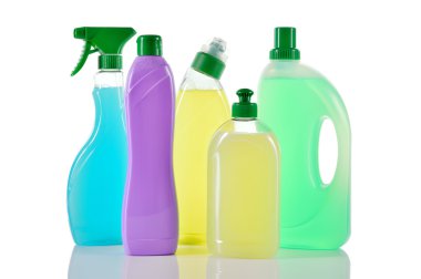 Set of cleaning products. House cleaners. clipart