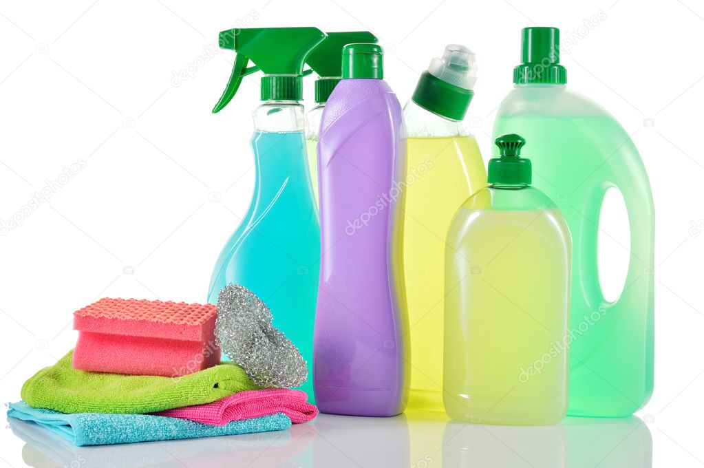 Set of cleaning products. House cleaners.