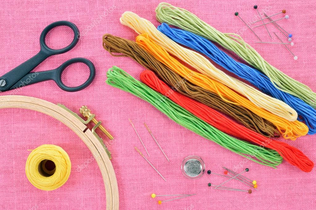 Embroidery and cross stitch accessories. Stock Photo by ©geografika