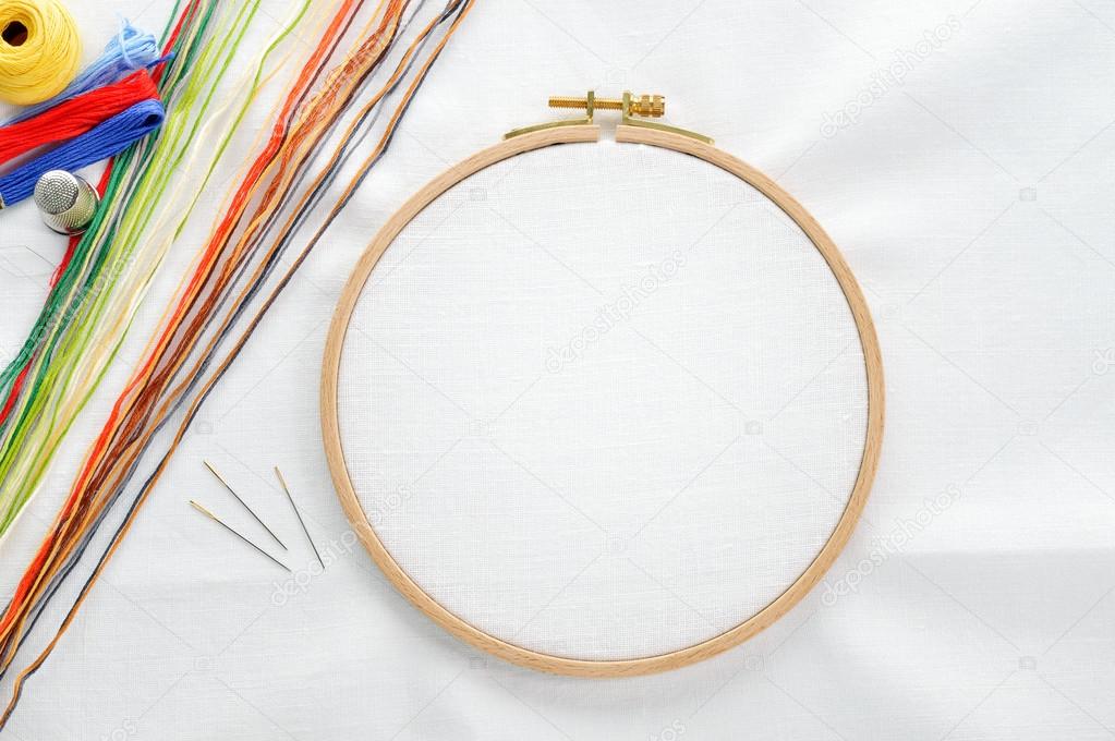 Embroidery set with copy space.