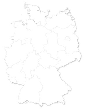  map of German states on white background.