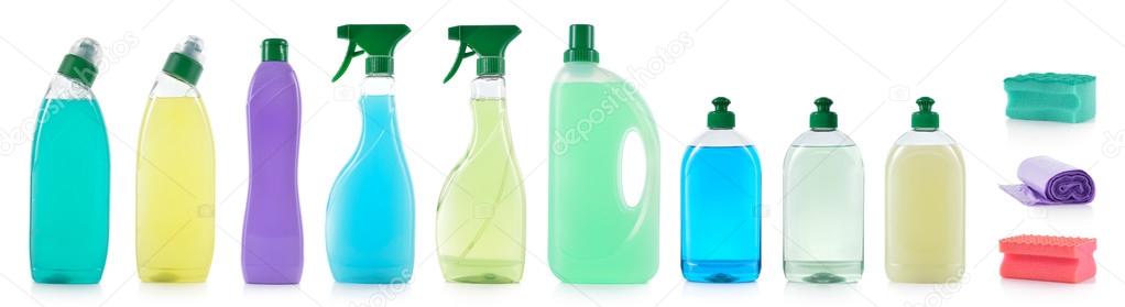 Set of cleaning products. House cleaners.