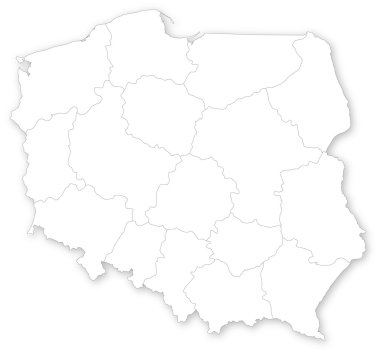 basit Polonya Haritası ile voivodeships