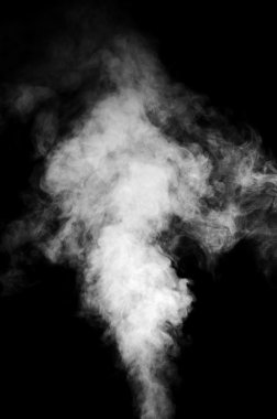 Real white steam on black background. clipart