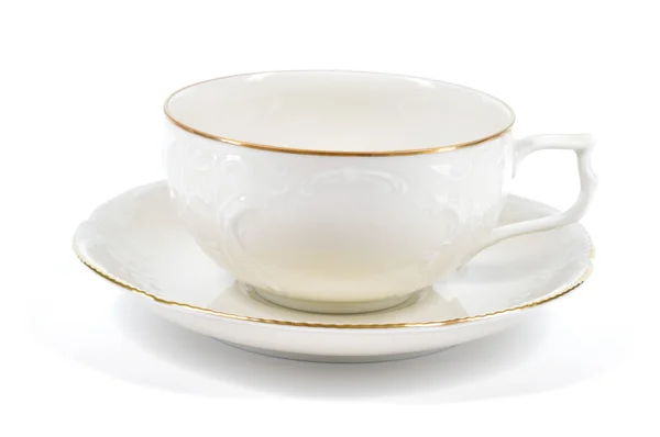 Empty antique porcelain low cup. — Stock Photo, Image