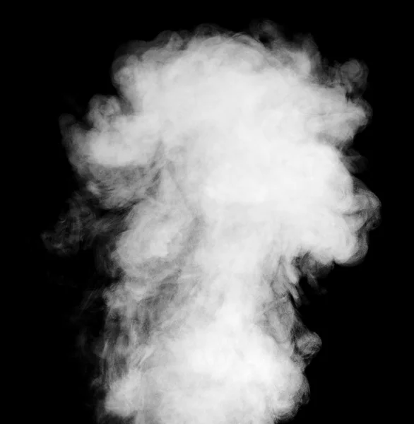 Real white steam on black background. — Stock Photo, Image