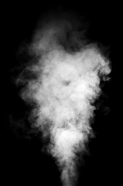 Steam biały na czarnym tle. — Zdjęcie stockowe