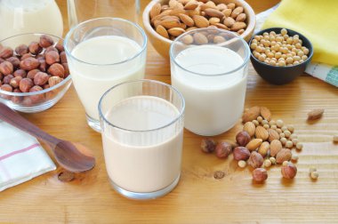 farklı vegan süt.