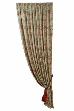 Yakalayışlı güzel bir perde. İzole edilmiş beyaz arkaplan.