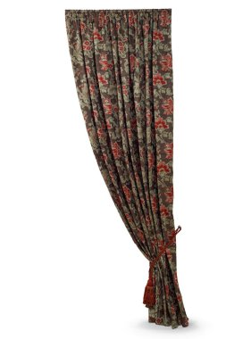 Yakalayışlı güzel bir perde. İzole edilmiş beyaz arkaplan.