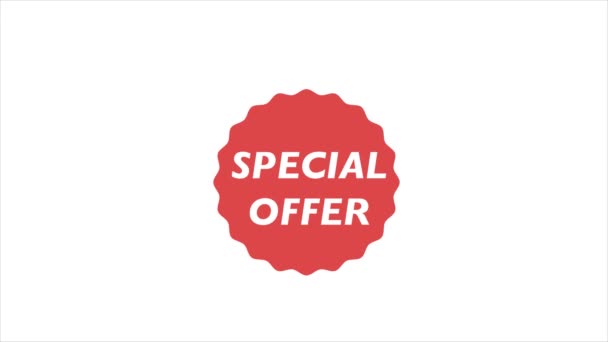 Special OFFER campaign tag for discount clearance. Hot Price animated banner. Sale promo banner special offer. — Stock Video