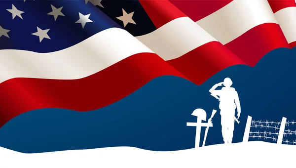 День пам'яті ветеранів. Ми вивішуємо прапор на тлі Hd. Пам "ятайте і шануйте. — стоковий вектор