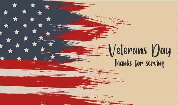 Illustrazione della celebrazione del giorno dei veterani. Statua Liberty su sfondo HD banner. Ricorda e onora . — Vettoriale Stock