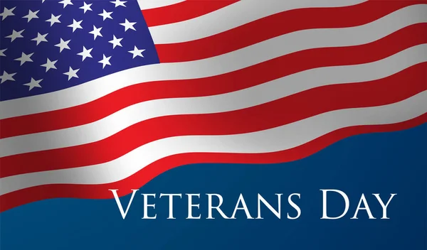 Veterans Day celebration illustration. US flag on HD background banner. Remember and honour.