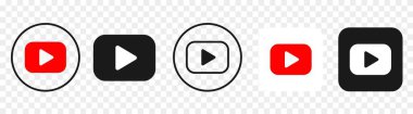 Yeni ve eski YouTube logosu seti. YouTube bir video paylaşım sitesidir..
