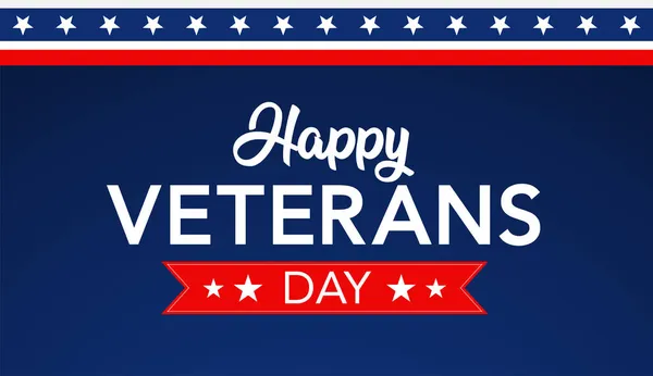 Veterans Day celebration illustration. US flag on HD background banner. Remember and honor. — Stock Vector