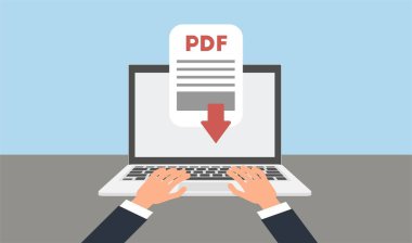 Pdf belgesi dizüstü bilgisayar konseptine indirildi.