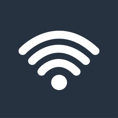 Wifi Kablosuz İnternet Düz Sinyal Simgeleri Uygulamalar ya da Web Siteleri İçin Mavide İzole Edildi