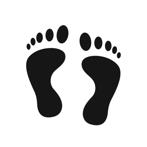 Black footprint isolated on white background. Flat — Stock Photo, Image