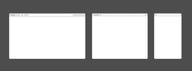 Modern tarayıcı penceresi koyu gri arkaplana ayarlandı. Web pencere ekranı.