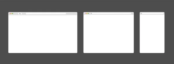 Finestra del browser moderna impostata su sfondo grigio scuro. Schermata finestra Web. — Foto Stock