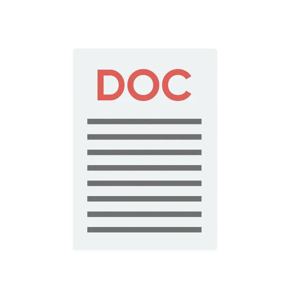 Stile design piatto. Illustrazione icona Doc isolato su bianco, doc. — Foto Stock
