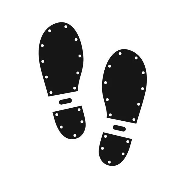 Masculino botas calçado preto impressão isolado no branco. — Fotografia de Stock
