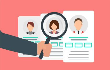 İş arayanlar ve ofis çalışanları büyüteçle seçiliyor.