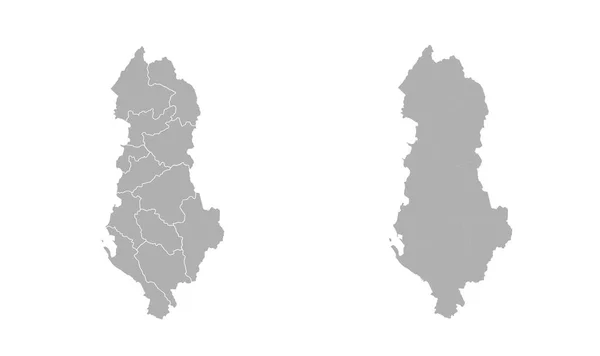 Albania mapa. Ilustración de mapas estilizados con ciudades, divisiones administrativas — Foto de Stock