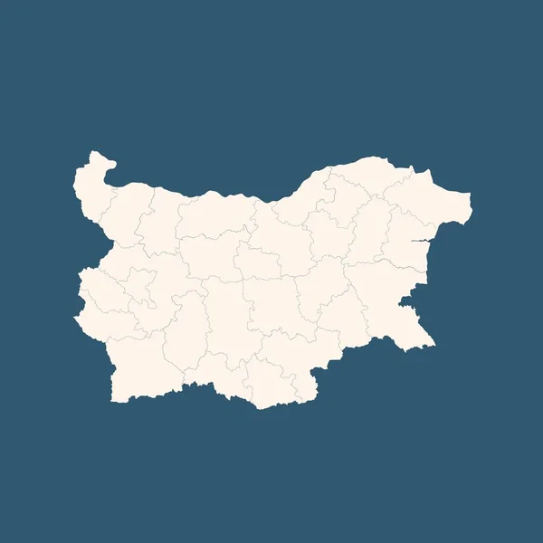 Bulgaria mapa azul sobre fondo blanco — Foto de Stock