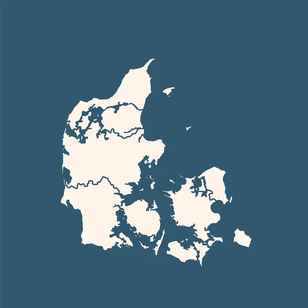 丹麦在黑暗背景下使用边界线的地图 — 图库照片
