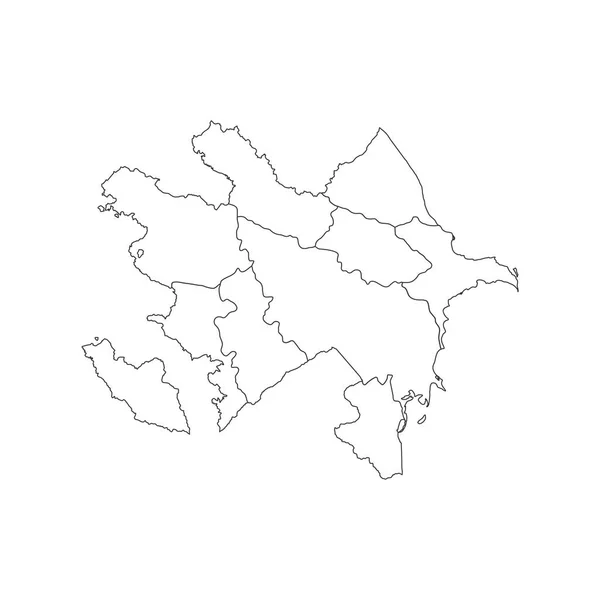 아제르바이잔 지도 삽화는 흰색 배경, 주식에 분리되어 있다 — 스톡 사진