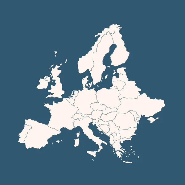 Kvalitní mapa Evropa s hranicemi regionů — Stock fotografie