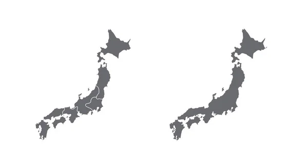 Mappa del Giappone in alta risoluzione dettagliata. Linee di maglia e mappa dei punti del Giappone. — Foto Stock