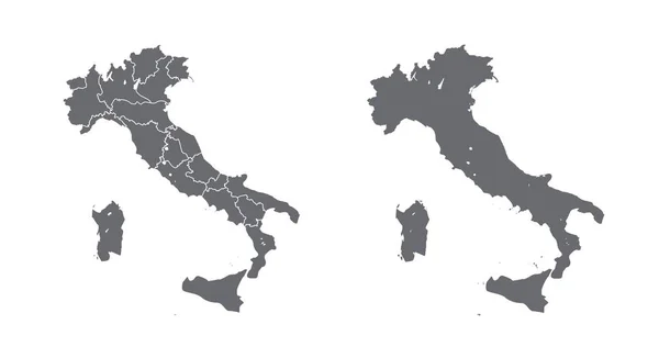 Mapa simple de Italia aislado sobre fondo azul. —  Fotos de Stock