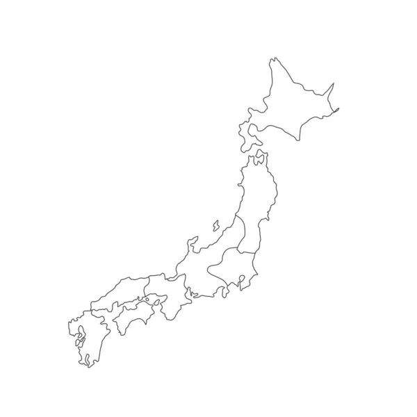 Mapa de Japón en alta resolución de detalles. Las líneas de malla y los puntos forman el mapa de Japón. — Foto de Stock