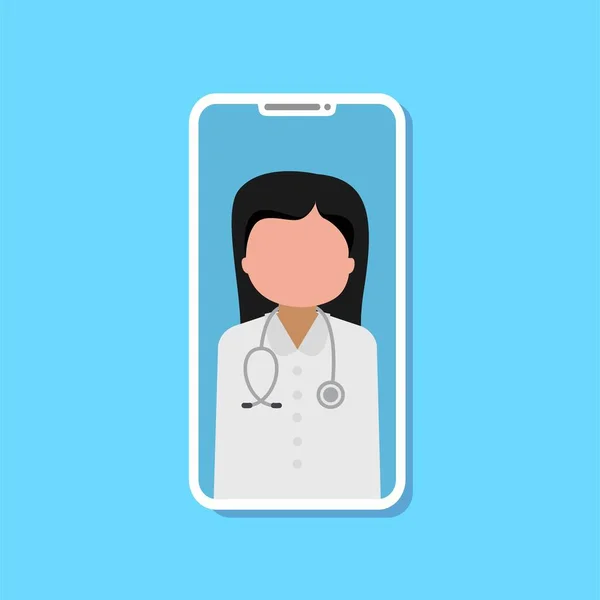 Online lékařská konzultace na smartphone na modré. — Stock fotografie