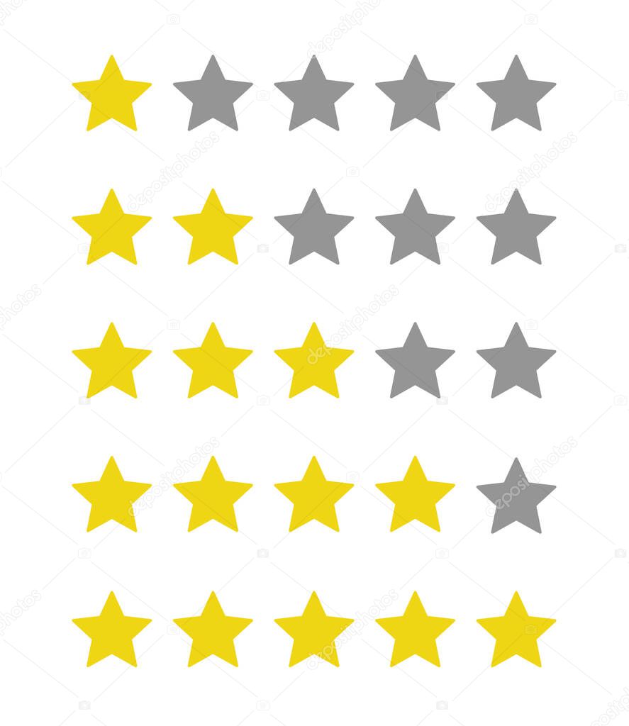 5 star rating icon vector illustration eps10. Isolated badge for website or app, stock
