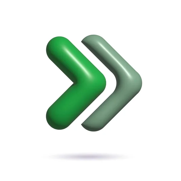 ウェブとUIデザインのための3D緑の矢印. — ストック写真