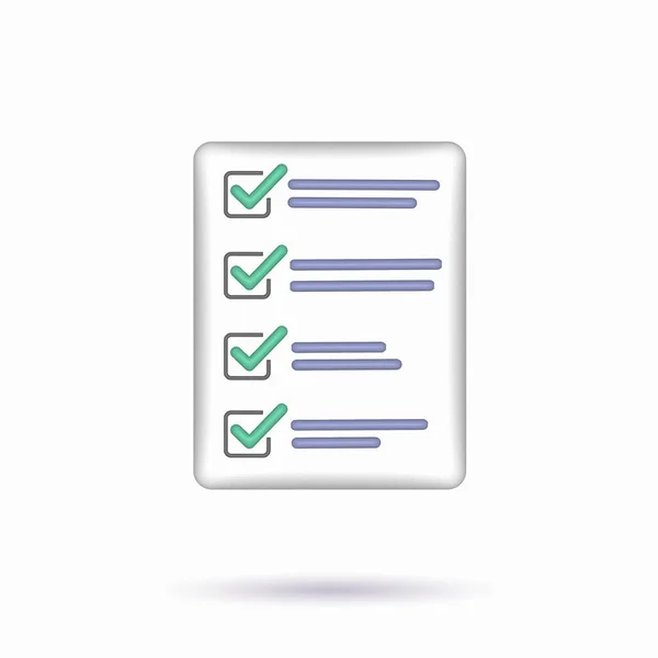 Task management check list, efficient work, project plan, assignment and exam, productivity solution icon. 3d illustration. — Stock Photo, Image