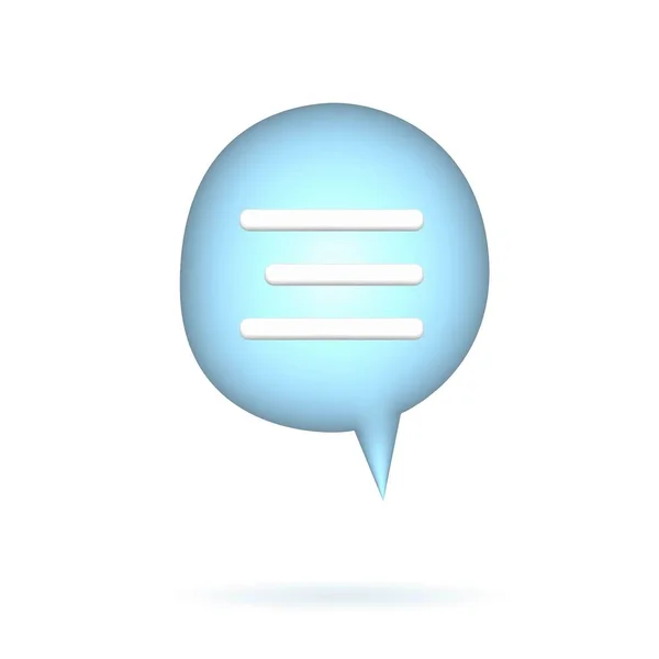Chat Speech 3D Bańka dla koncepcji komunikacji i Web UI — Wektor stockowy