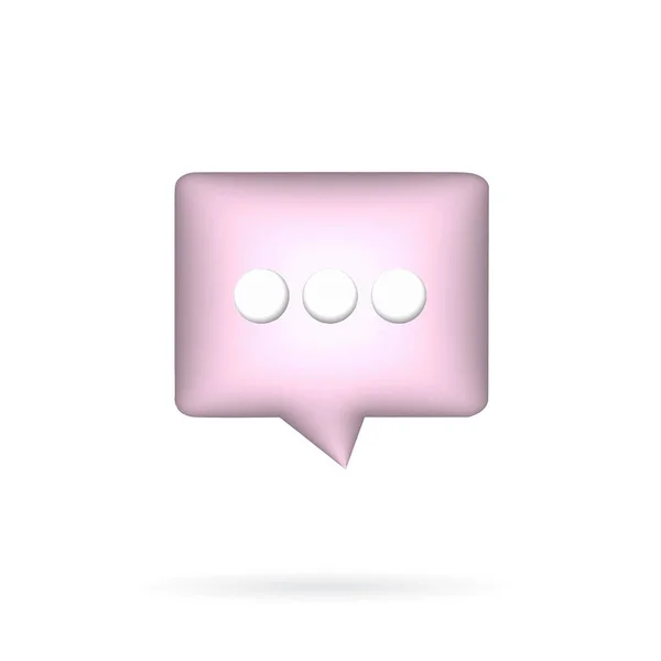 Bulle 3D Pink Speech pour concept de communication et interface utilisateur Web — Image vectorielle