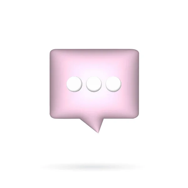Różowa bańka słowna 3D dla koncepcji komunikacji i Web UI — Zdjęcie stockowe