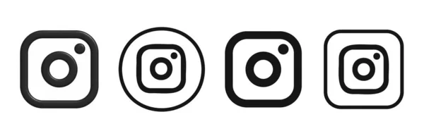Instagramのロゴ。Instagramの3Dロゴ。Instagram set. — ストックベクタ