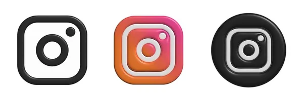 Логотип Instagram. Логотип Instagram 3d. Набор Instagram. — стоковый вектор