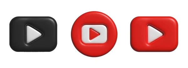 Логотип Youtube. Youtube. Youtube 3d icon. 3d-вектор. — стоковый вектор