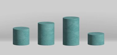 3d temel geometrik şekiller vektör illüstrasyonudur. Mavi 3d sütun. 