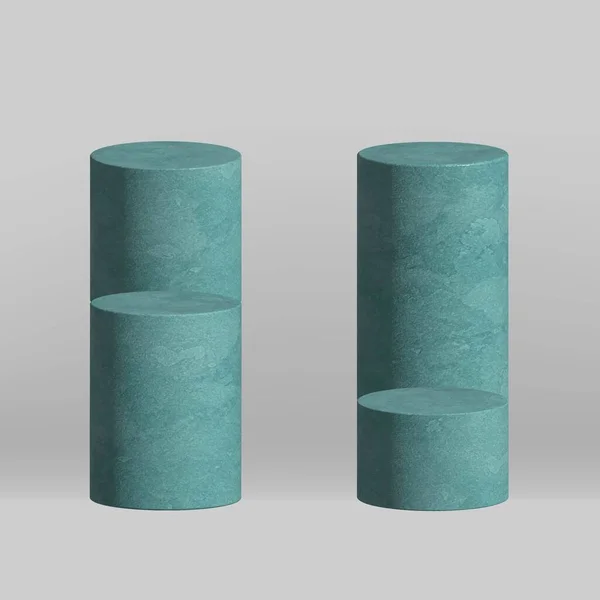 Véritable pilier 3d en ciment bleu ancien pour la construction d'intérieurs ou de ponts modernes. — Image vectorielle