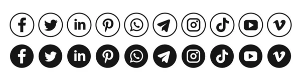 Кругла колекція логотипів соціальних мереж. Ізольовані — стоковий вектор