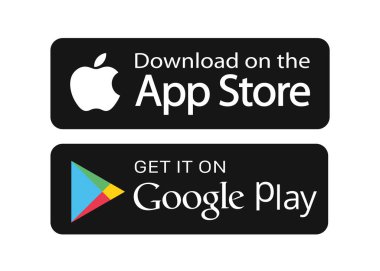 Kiev, Ukrayna - 6 Kasım 2021: App Store 'dan indirin ve Google Play düğmesine basın